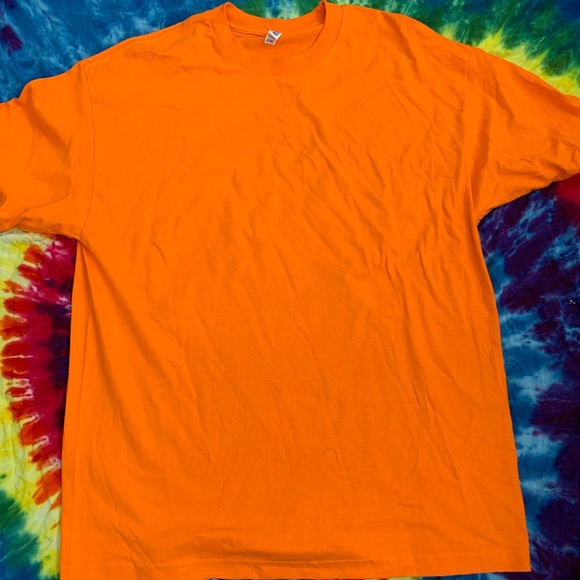 Mens Solid Orange T-shirt - Picture 2 of 2